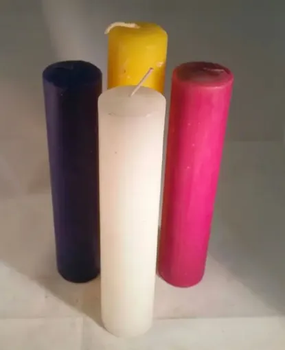 Imagen de Velon cilindrico artesanal 4*20cms *unidad colores a eleccion