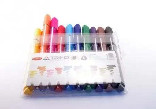 Imagen de Marcadores gruesos "OMEGA" TRI-O Set de 10 colores en valija
