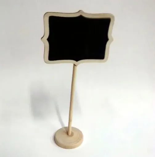 Imagen de Pizarra mini de madera con soporte de 8x17cms forma rectangular con ondas por unidad