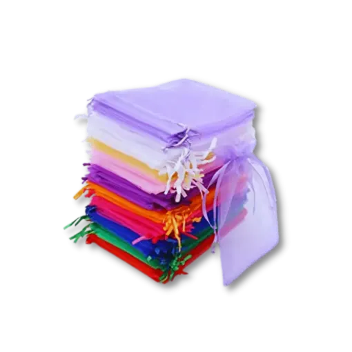 Imagen de Bolsa de organza de colores de 7x10cms por 100 unidades varios colores