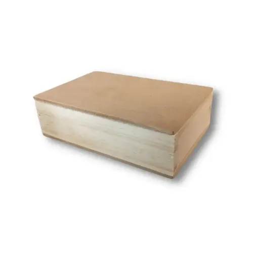 Imagen de Caja de madera de pino con tapa de encastre de MDF de 5mms forma rectangular de 10x15x4cms
