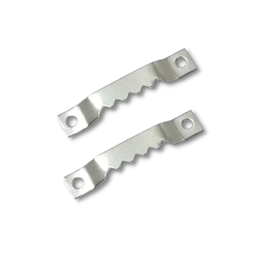 Imagen de Gancho colgador dentado metalico sierra para cuadros 40x8mms x10 unidades