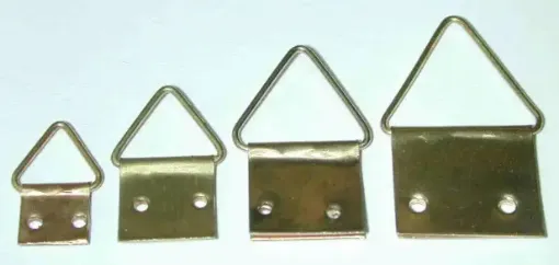 Imagen de Gancho de colgar movil metalico triangulo para cuadros nro.1 10x20mms x100 unidades