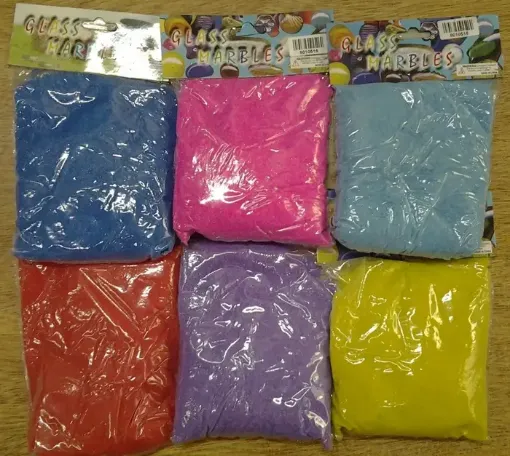 Imagen de Arena de colores importada "GLASS MARBLES" en bolsa de 400grs aprox Variedad de colores