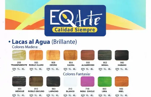 La Casa del Artesano-Barniz al agua mate con color EQ ARTE *375cc. color  a eleccion