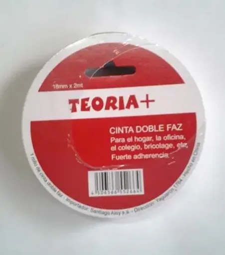 Imagen de Cinta doble faz foam (caucho) "TEORIA" 18mm en rollo de 2mts