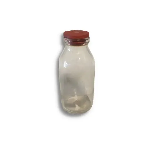 Imagen de Frasco de vidrio reciclado con tapon de goma de 4.5*10cms