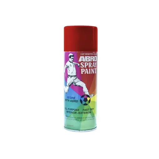 Imagen de Pintura en aerosol "ABRO" esmalte de color anticorrosivo *227grs.  Rojo No.10
