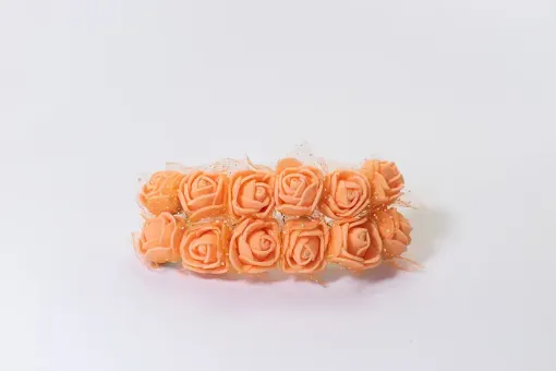 Imagen de Ramito de flores foam 2cms. *12 rosas chicas cod.403 color Naranja claro