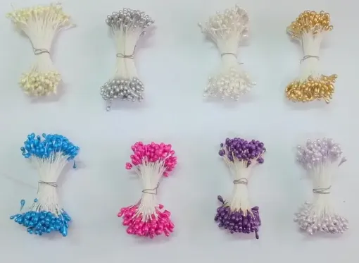 Imagen de Pistilos medianos de colores para flores en atado  - Plata