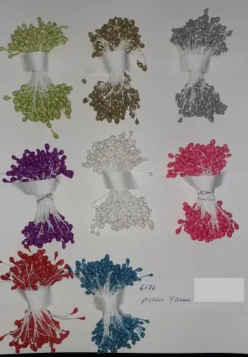 Imagen de Pistilos medianos con escarcha o glitter en atado - Amarillo
