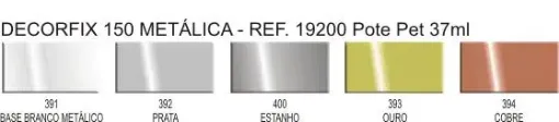 Imagen de Pintura Decorfix CORFIX para vidrio, metal y ceramica para hornear a 150 grados *37ml. colores metal - Prata 392