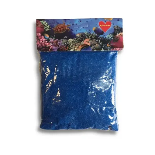 Imagen de Arena de colores importada "GLASS MARBLES" en bolsa de 400grs aprox color Azul