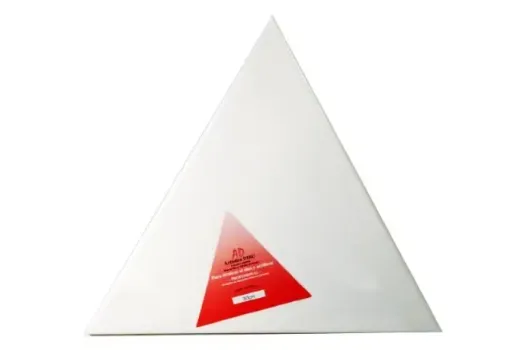 Imagen de Bastidor o lienzo entelado imprimado para oleo o acrilico "AD" triangular de 40cms de lado