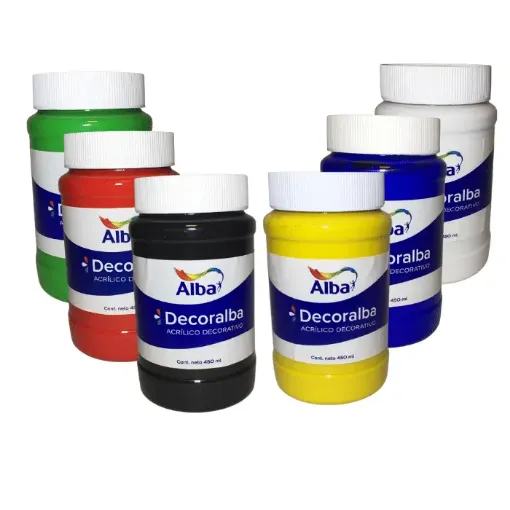 Imagen de Acrilico decorativo Decoralba ALBA en pote de 450ml 6 colores diferentes