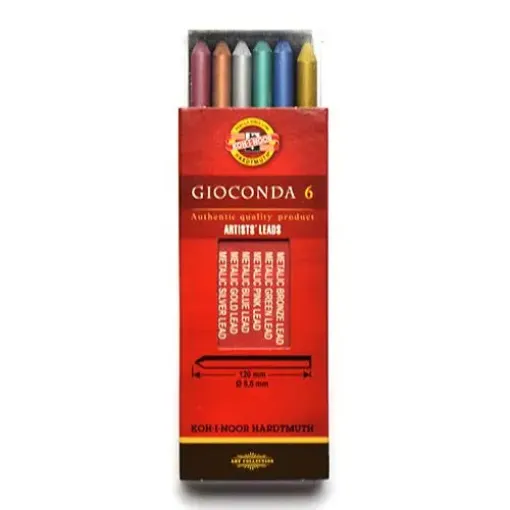 Imagen de Minas para artista PITT 5.6mms Gioconda drawing chalk KOH-I-NOOR *6  Colores a eleccion
