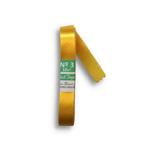 Imagen de Cinta de raso doble faz "ANDRES BAUER" No.3 de 15mm *10mts. color Amarillo
