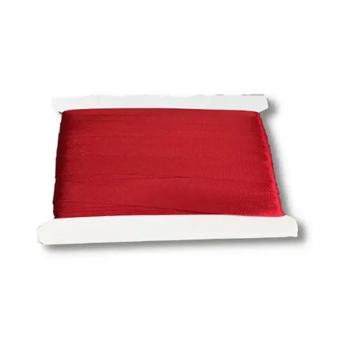 Imagen de Cinta Bies de tela de raso sesgo de 15mms en rollo de 20mts color rojo