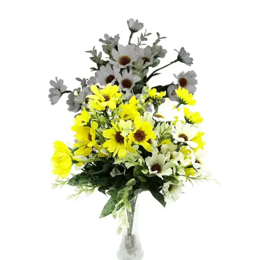 Imagen de Ramo de margaritas artificiales seco de 32cms 25 flores de 3.5cms Variedad de colores