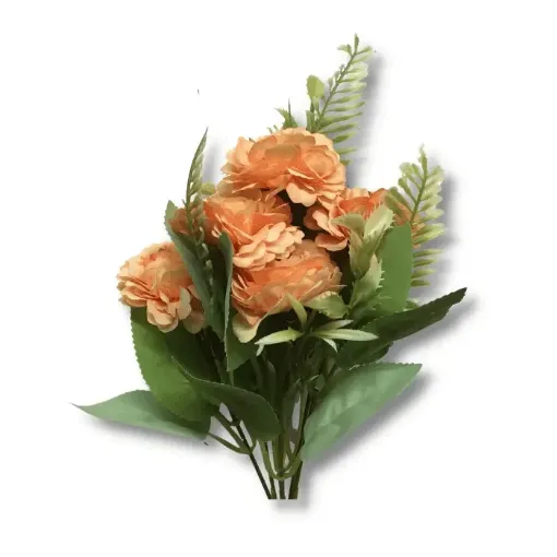 Imagen de Ramo de mini calendula con follaje plastico *7 flores A2078 color naranja