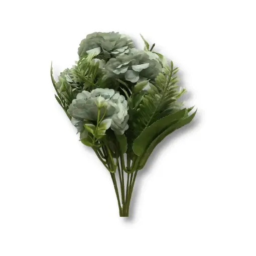 Imagen de Ramo de mini calendula con follaje plastico *7 flores A2078 color celeste