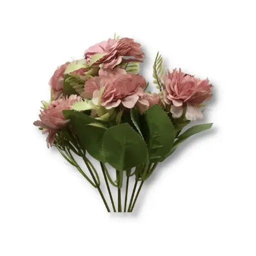 Imagen de Ramo de mini calendula con follaje plastico *7 flores A2078 color rosado
