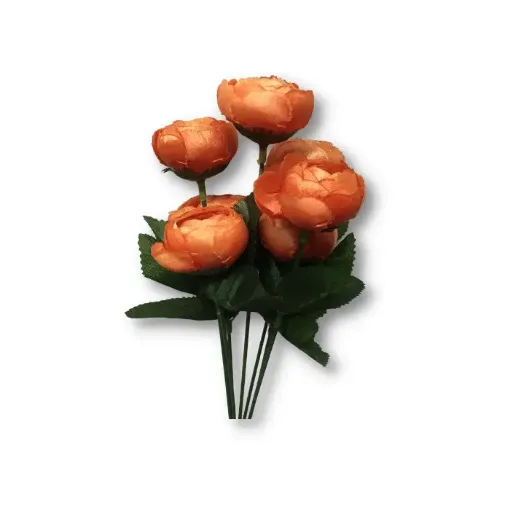 Imagen de Ramo de marimonias con follaje *7 flores  A1844 30cms. color naranja