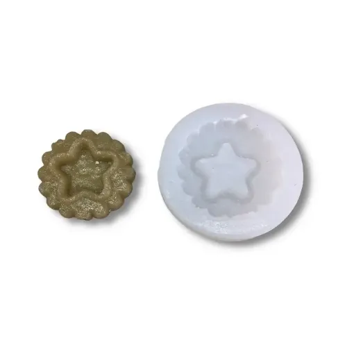 Imagen de Molde de silicona para resina y masas nro.067 modelo estrella galleta de 4*4cms. aprox.