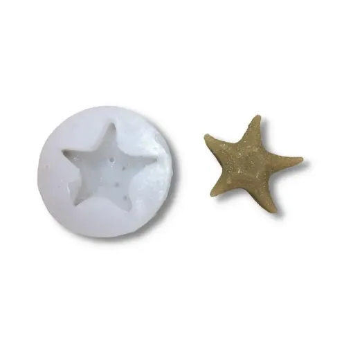 Imagen de Molde de silicona para resina y masas nro.066 modelo estrella de mar de 5*5cms. aprox.