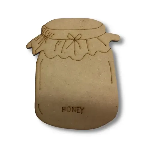 Imagen de Calado de MDF corte laser tarro "Honey" de 11*13cms. 