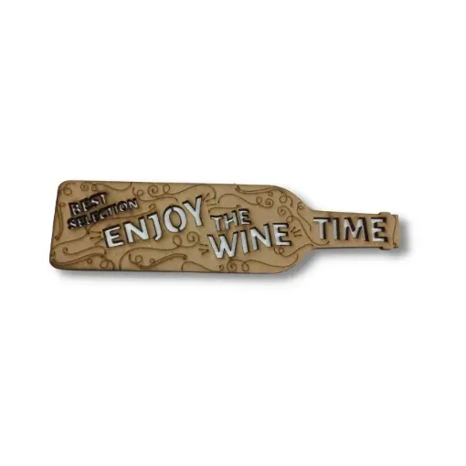Imagen de Calado de MDF corte laser botella "Enjoy de Wine" de 16.5x4.5cms 