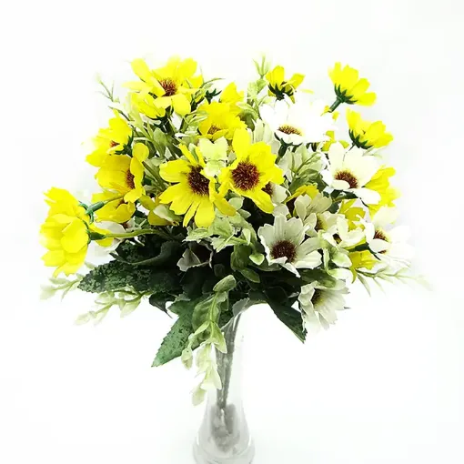 Imagen de Ramo de margaritas artificiales seco de 32cms 25 flores de 3.5cms  color Amarillo