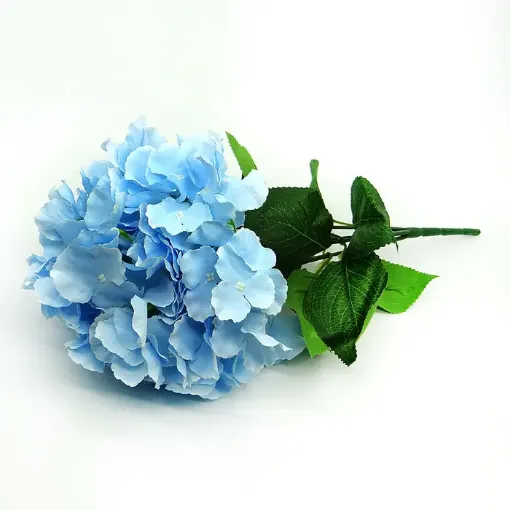 Imagen de Ramo de hortensias artificiales *5 flores *45cms. color celeste