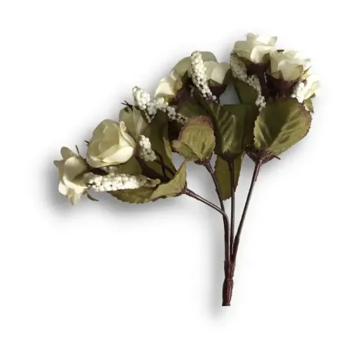 Imagen de Ramo mini rococo FD16143 *15 flores aprox. de 24cms. color blanco