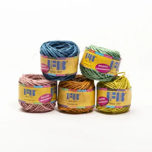 Imagen de Hilo sisal de colores de 2 hebras "FB" en ovillo de 25mts. color amarillo