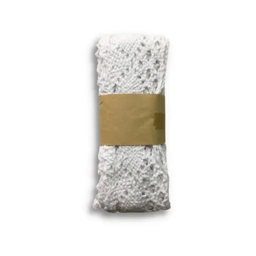Imagen de Puntilla crochet de 3.5cms. de ancho En rolo de 1.8mts. color blanco
