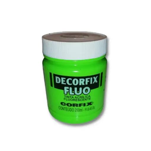 Imagen de Acrilico Decorfix Fluo tinta acrilica fluorescente CORFIX *250ml. color 1025 Verde manzana