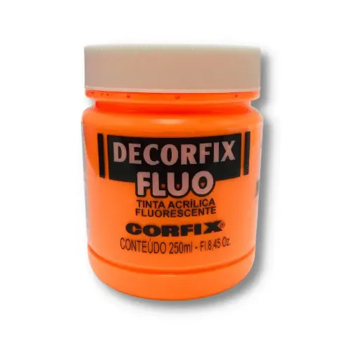 Imagen de Acrilico Decorfix Fluo tinta acrilica fluorescente CORFIX *250ml. color 1009 Naranja