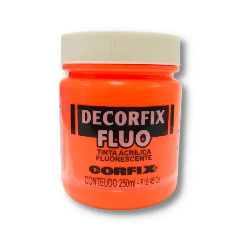 Imagen de Acrilico Decorfix Fluo tinta acrilica fluorescente CORFIX *250ml. color 1010 Naranja fuego