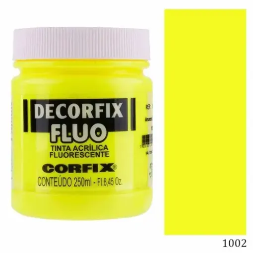 Imagen de Acrilico Decorfix Fluo tinta acrilica fluorescente CORFIX *250ml. color 1002 Amarillo limon 