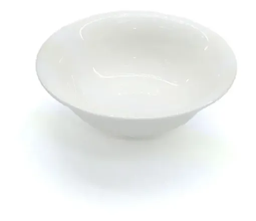 Imagen de Salsera simple de porcelana ceramica esmaltada blanca forma redonda de 12x4cms.