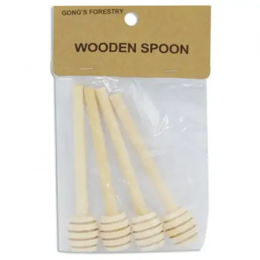 Imagen de Set de 4 cucharas de bamboo para miel de 10cms.