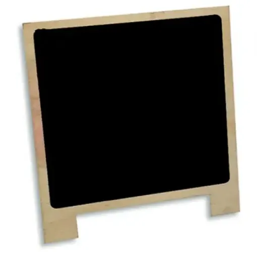 Imagen de Cartel pizarron de madera doble con palillos rectangular de 15x18cms