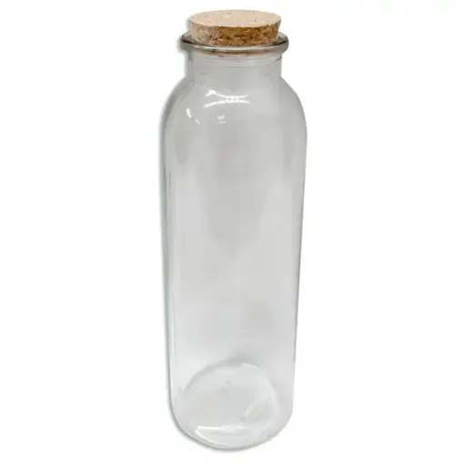 Imagen de Frasco de vidrio botella chica con tapa de corcho alta de 5.5x19cms. FQ0500