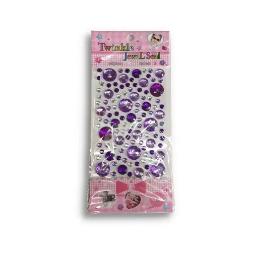 Imagen de Sticker de piedras circulos de varios tamanos "Twinkle Jewel Seal" lilas y violetas