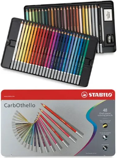 Imagen de Lapices tizapastel STABILO CarbOthello en caja metalica de 48 colores