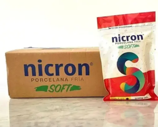 Imagen de Porcelana fria "NICRON" Soft blanca de 325grs en caja de 20 unidades