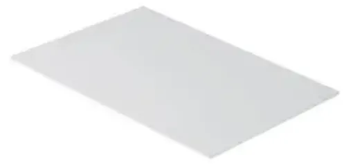 Imagen de PVC rigido para pantallas blanco de 200 micrones en plancha de 100*50cms. 145grs.