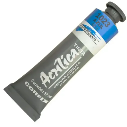 Imagen de Acrilico en pomo tinta acrilica CORFIX colores fluorescentes 20ml. semi cubritivo Azul 1023