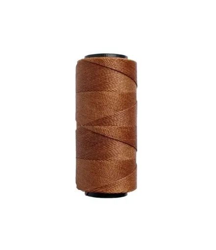Imagen de Hilo cordon encerado fino 100% polyester 2 cabos cono de 100grs 150mts SETTANYL color 0775 marron